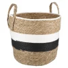 Discount NANU-NANA Korb Wasserhyazinthe, Schwarz/weiß/natur, 34 X 33 Cm