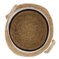 Discount NANU-NANA Korb Wasserhyazinthe, Schwarz/weiß/natur, 34 X 33 Cm