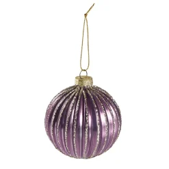 Discount NANU-NANA Kugel Dekor, Rillen/lila, 8 Cm
