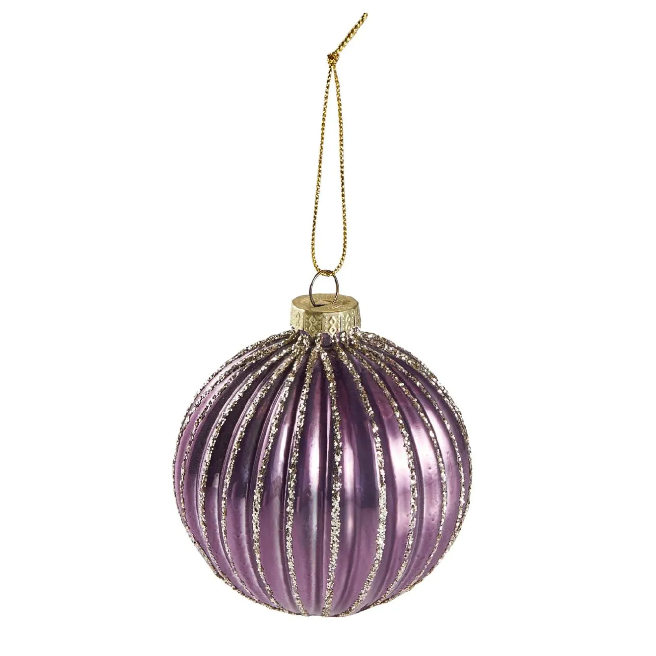 Discount NANU-NANA Kugel Dekor, Rillen/lila, 8 Cm