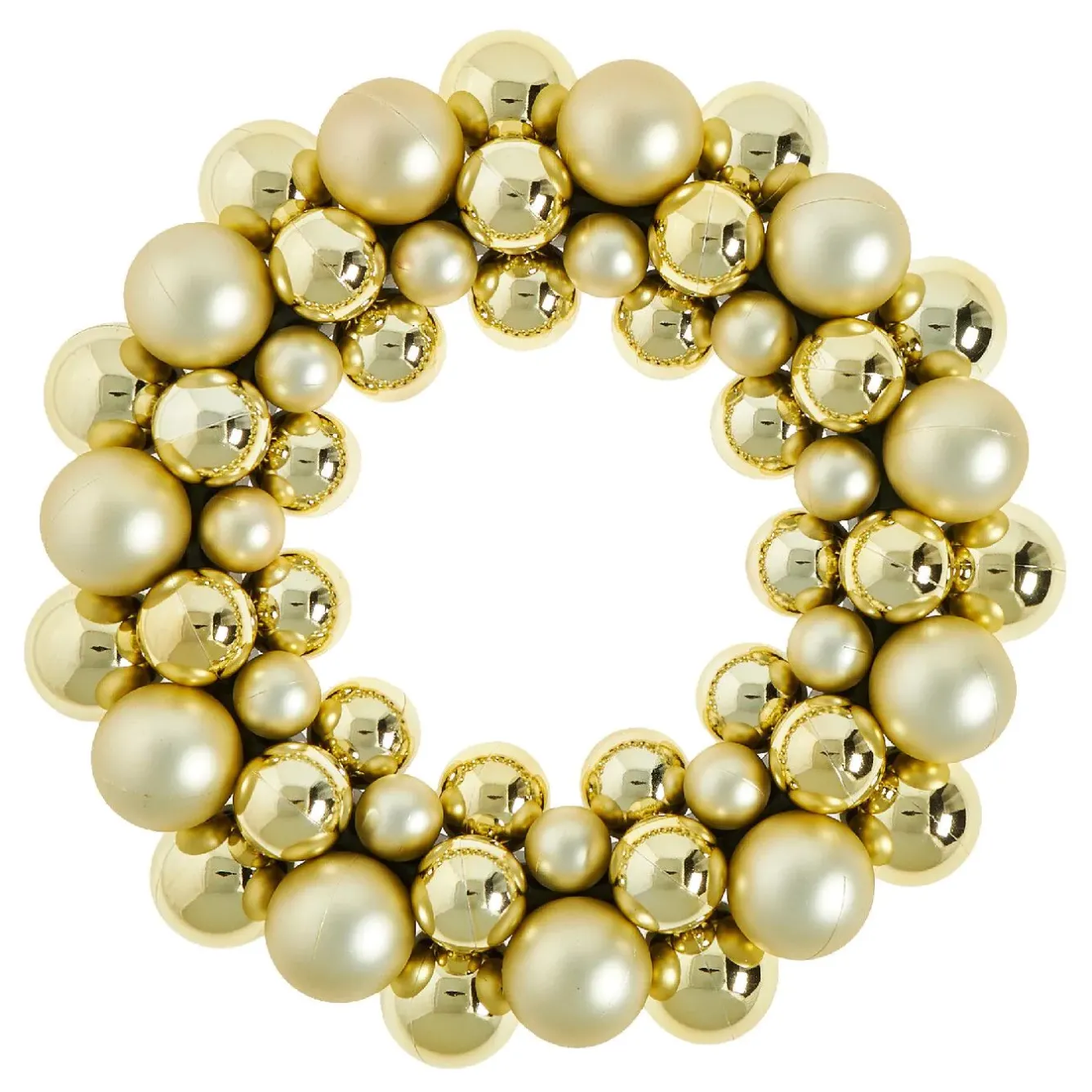 Fashion NANU-NANA Kugelkranz Kunststoff, Champagner, 34 Cm