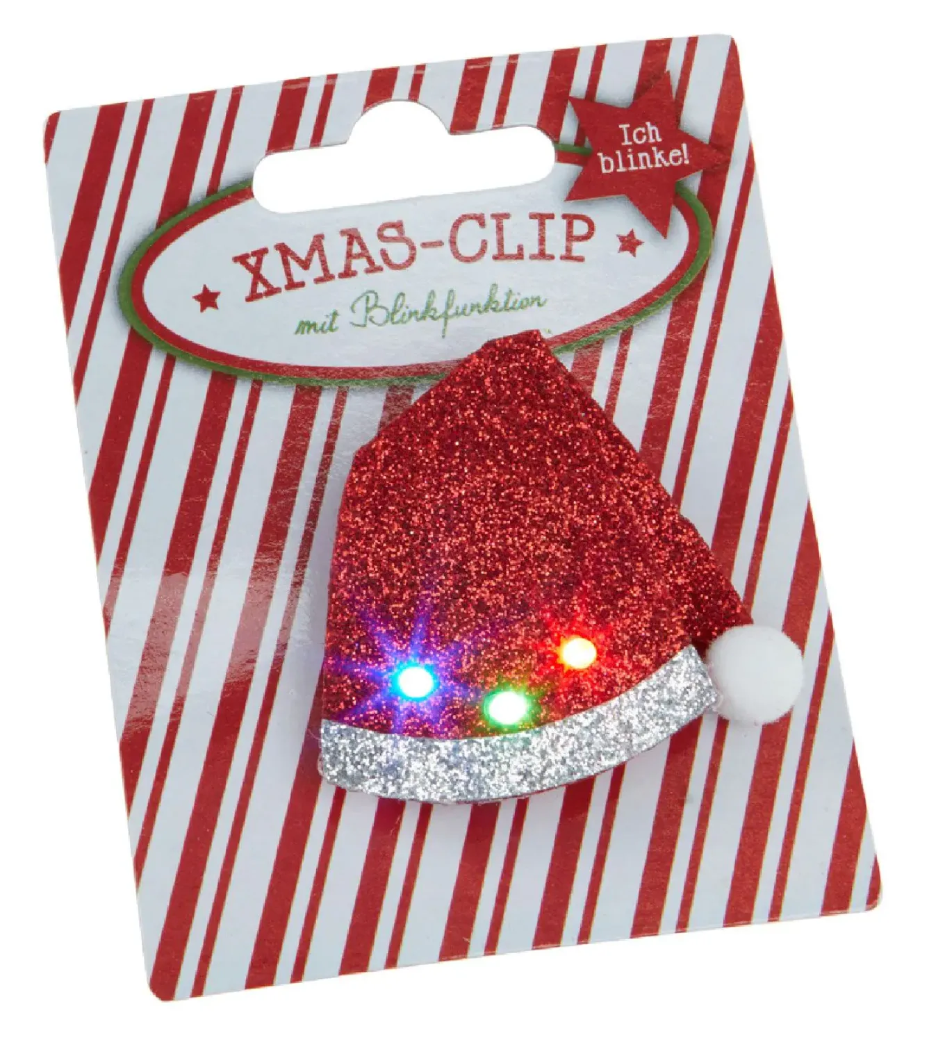 Clearance NANU-NANA LED-Anstecker Xmas, Mütze, Blinkend