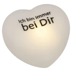 Fashion NANU-NANA LED-Herz Mit Spruch, Bei Dir, Weiß