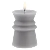 Clearance NANU-NANA LED-Kerze Design, Eckig/grau, 12 Cm