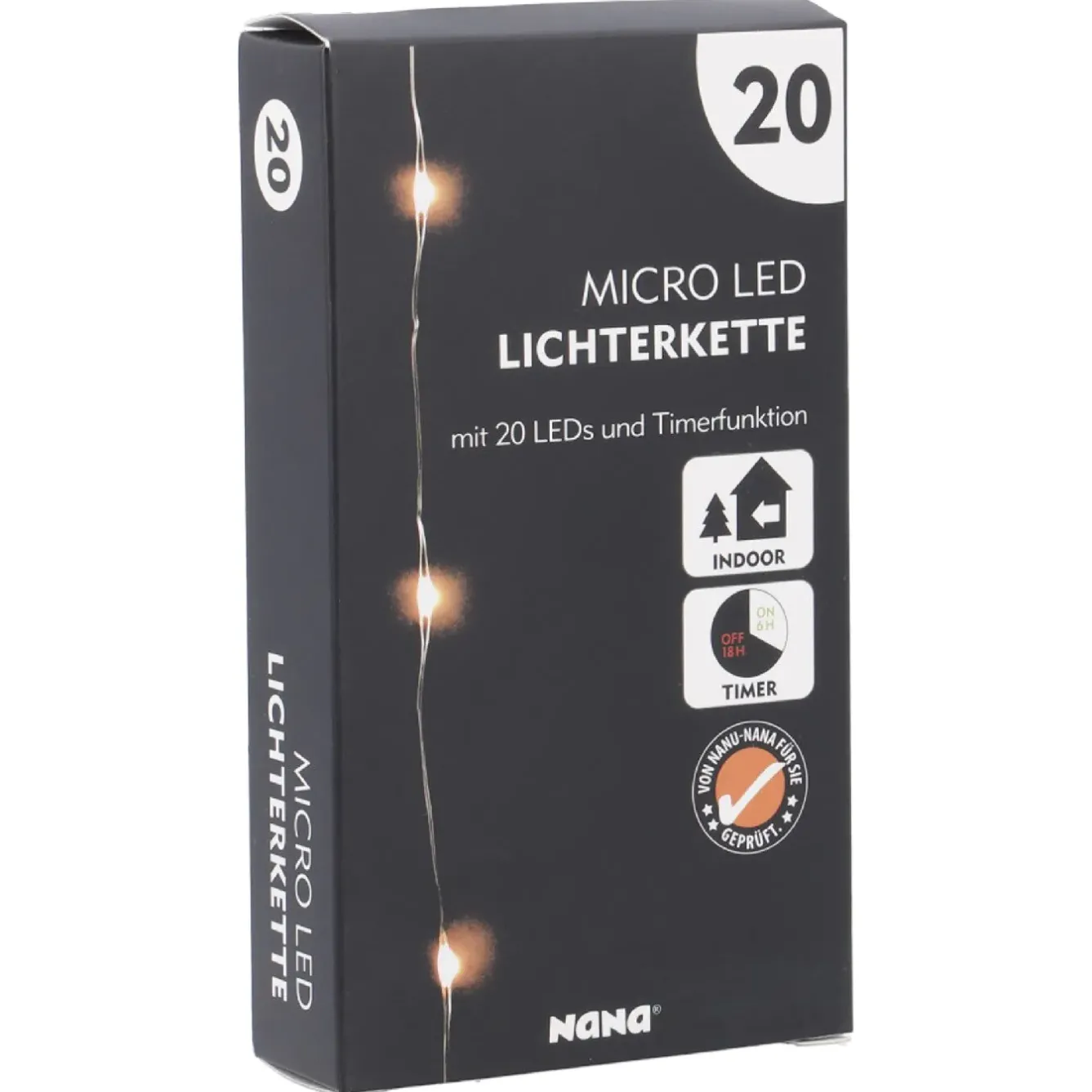 Outlet NANU-NANA LED-Lichterkette, Silber, 190 Cm