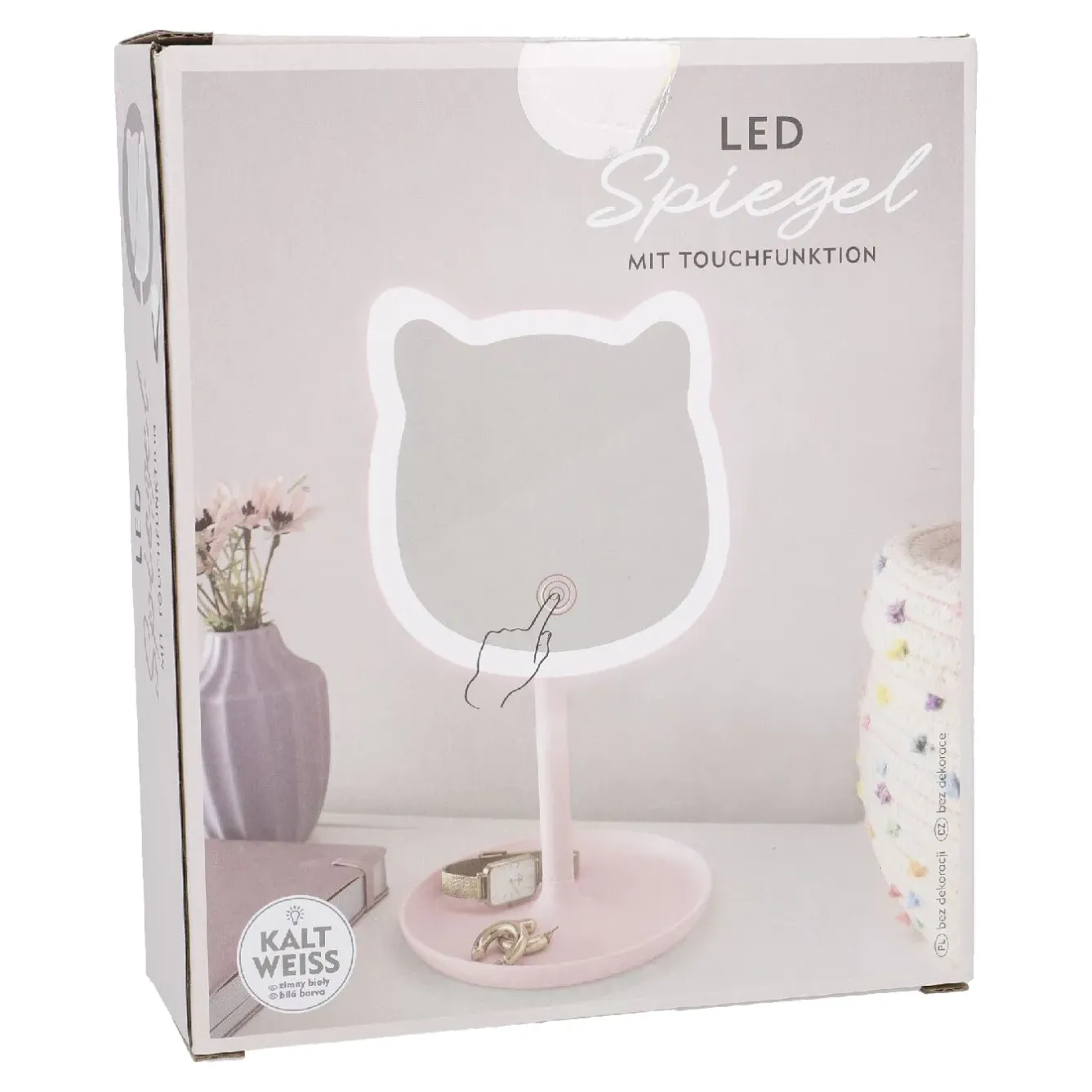 Outlet NANU-NANA LED-Spiegel Form, Katze/rosa, 26 Cm