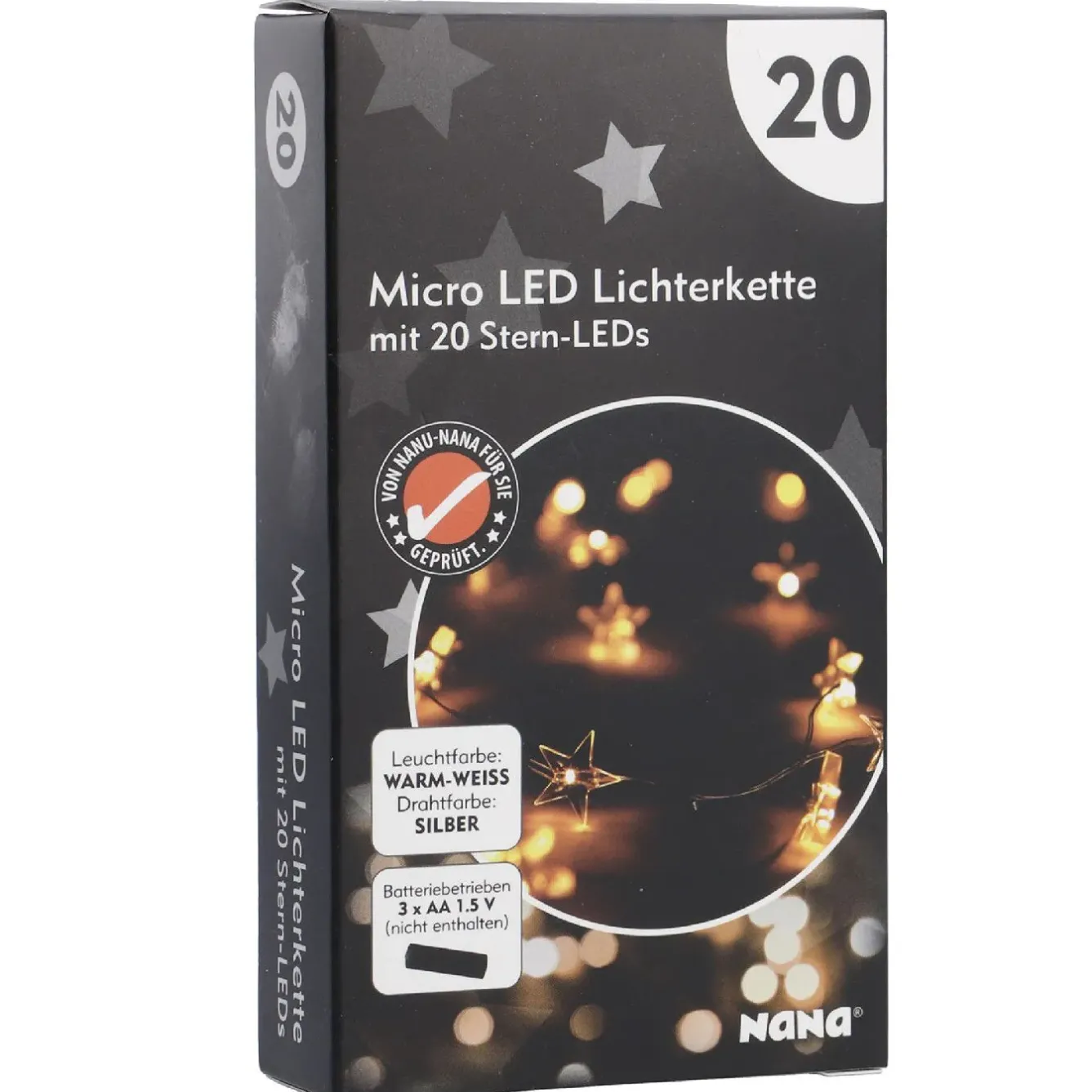 Discount NANU-NANA Lichterkette Sterne, Draht, 20er, 190 Cm