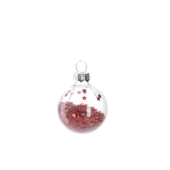 New NANU-NANA Mini-Kugel Schneeball, Flitter/rot, 4 Cm