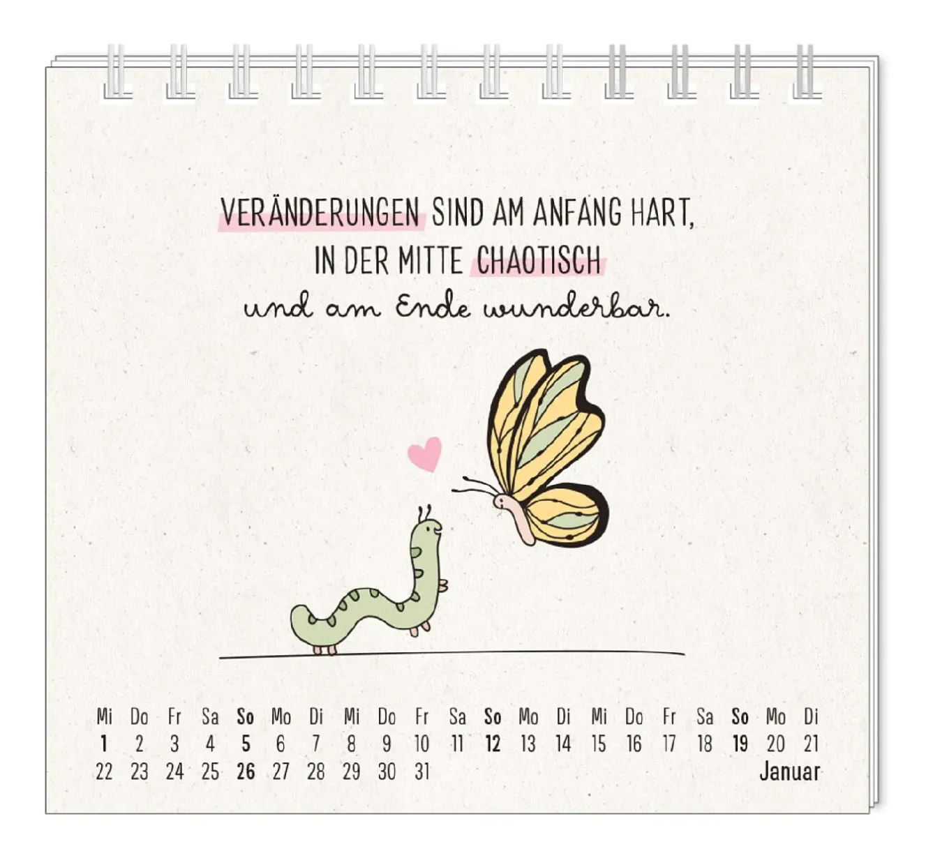 Fashion NANU-NANA Mini-Tischkalender 2025, Man Muss Mit Allem Rechnen