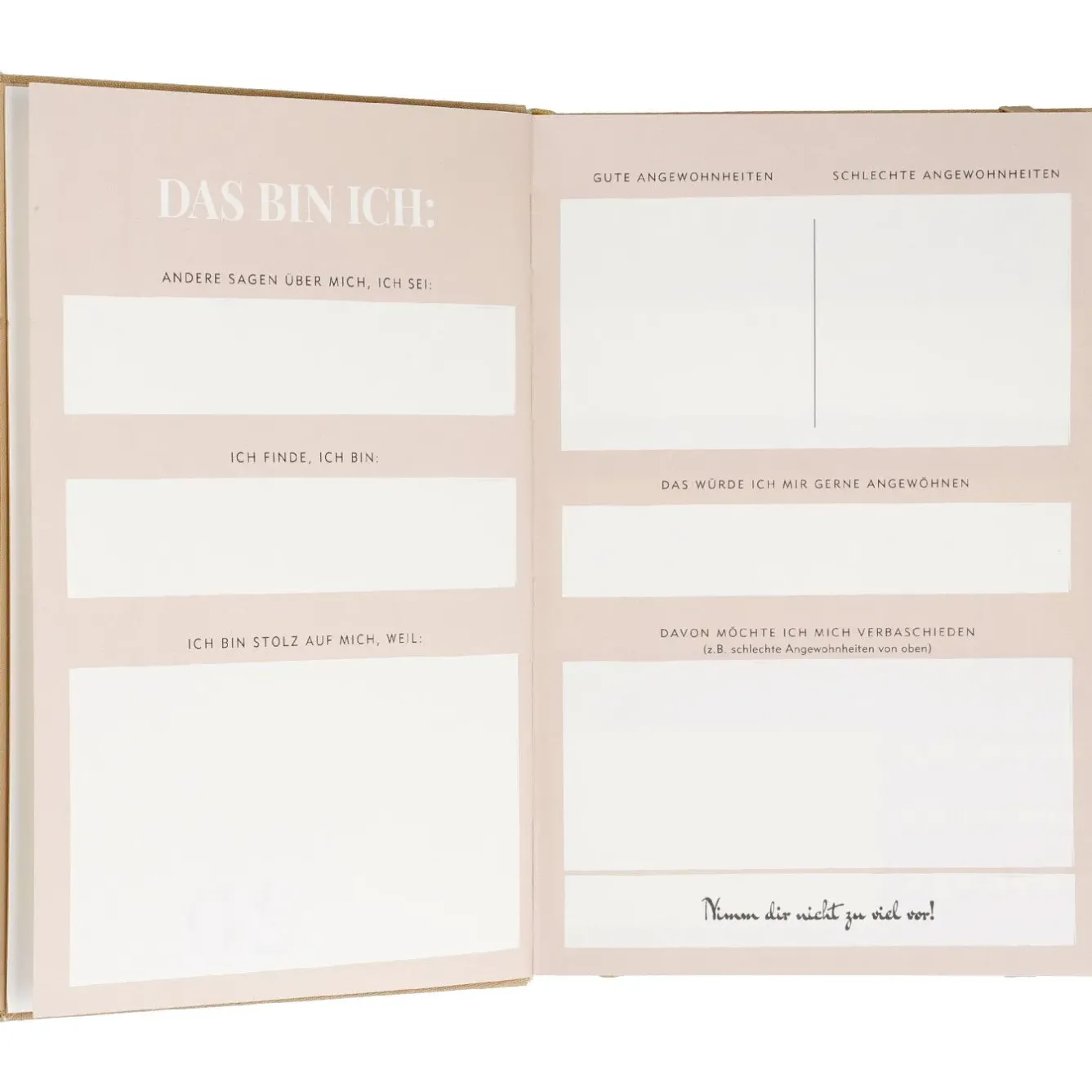Outlet NANU-NANA Notizbuch Achtsamkeit, Vergiss Dich Nicht, Sand