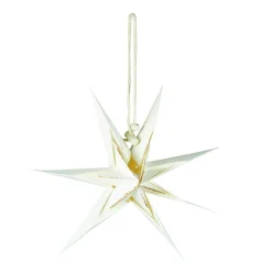 Clearance NANU-NANA Papierstern , 3D, Weiß/gold, 18 Cm