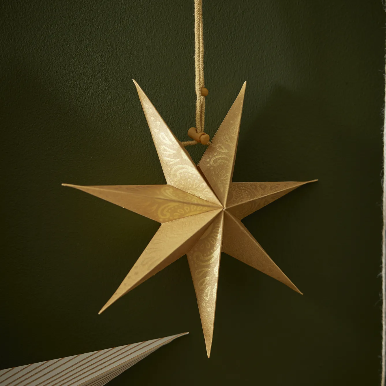 Outlet NANU-NANA Papierstern , Ornament, Gold/gold, 18 Cm
