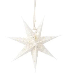 Best NANU-NANA Papierstern Punkte, Weiß/gold, Streifen, 18 Cm