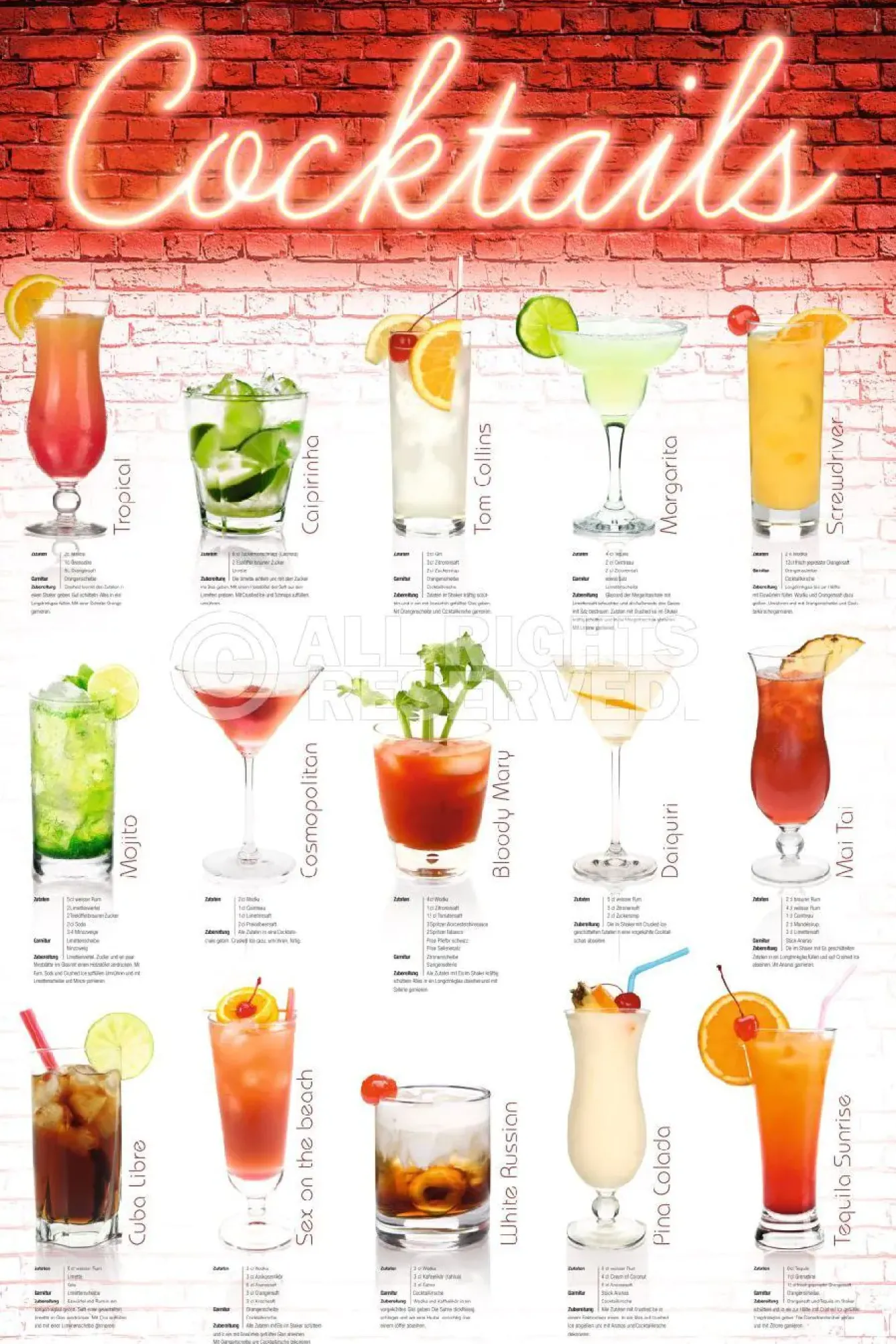 New NANU-NANA Poster Cocktails - German, Nr. 17
