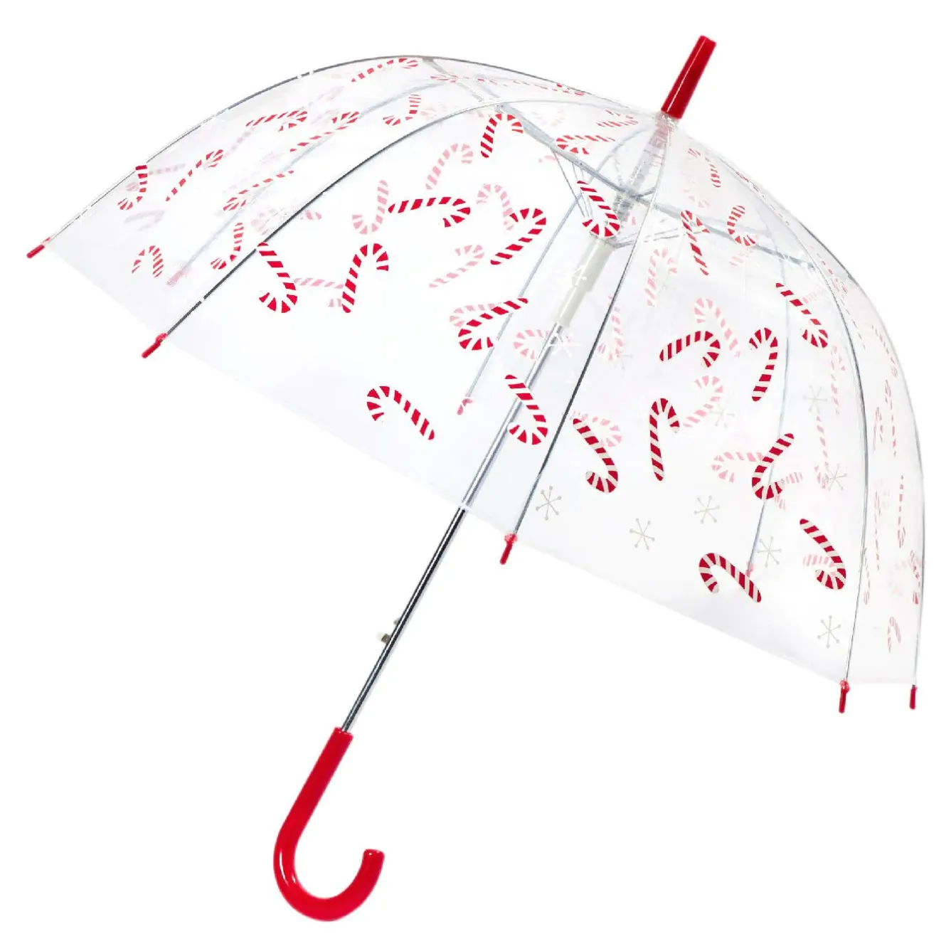 Best NANU-NANA Regenschirm Transparent/Xmas, Zuckerstange, 82 Cm