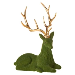 Sale NANU-NANA Rentier Gold-Geweih, Sitzend/dunkelgrün, 20 Cm