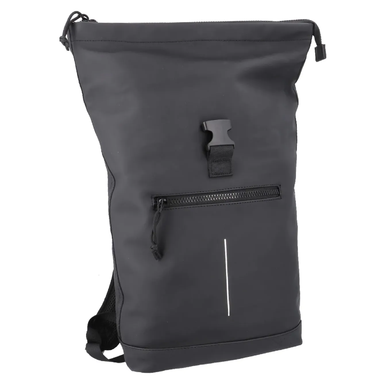 Clearance NANU-NANA Rucksack Rolltop Mit Reflektor, Schwarz, 16 Liter