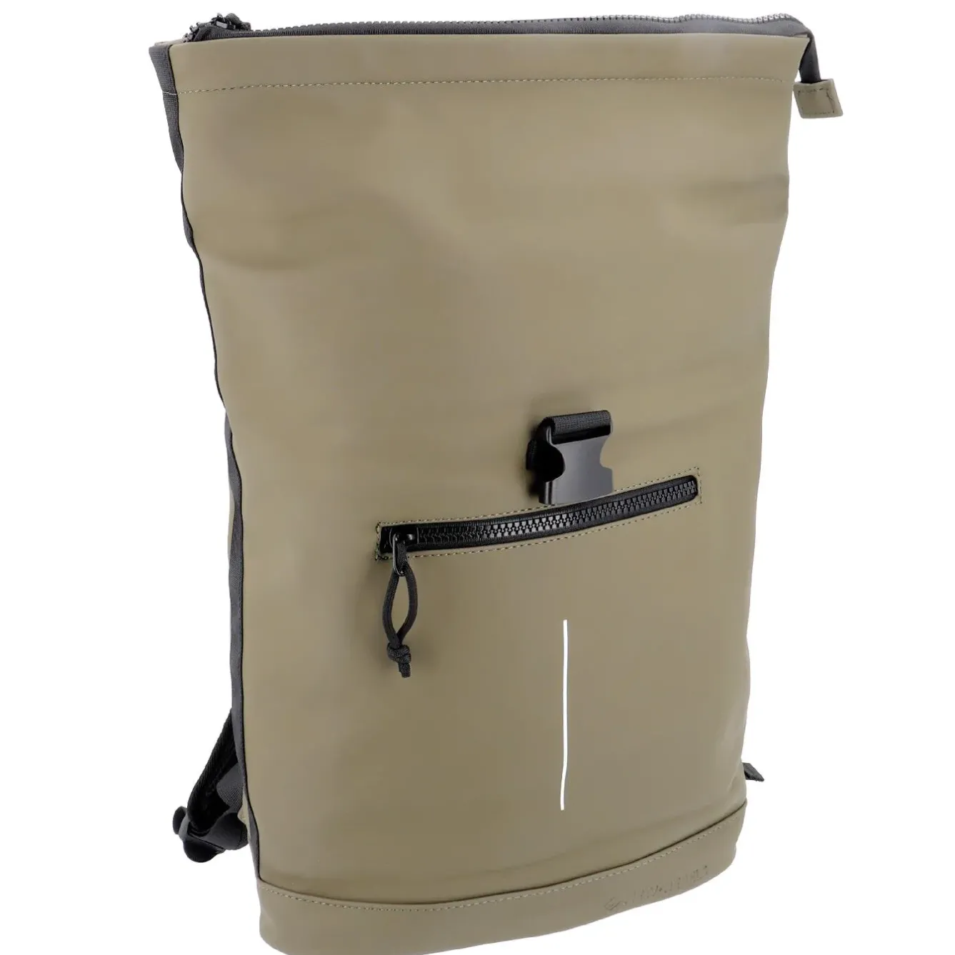 New NANU-NANA Rucksack Rolltop Mit Reflektor, Oliv, 16 Liter