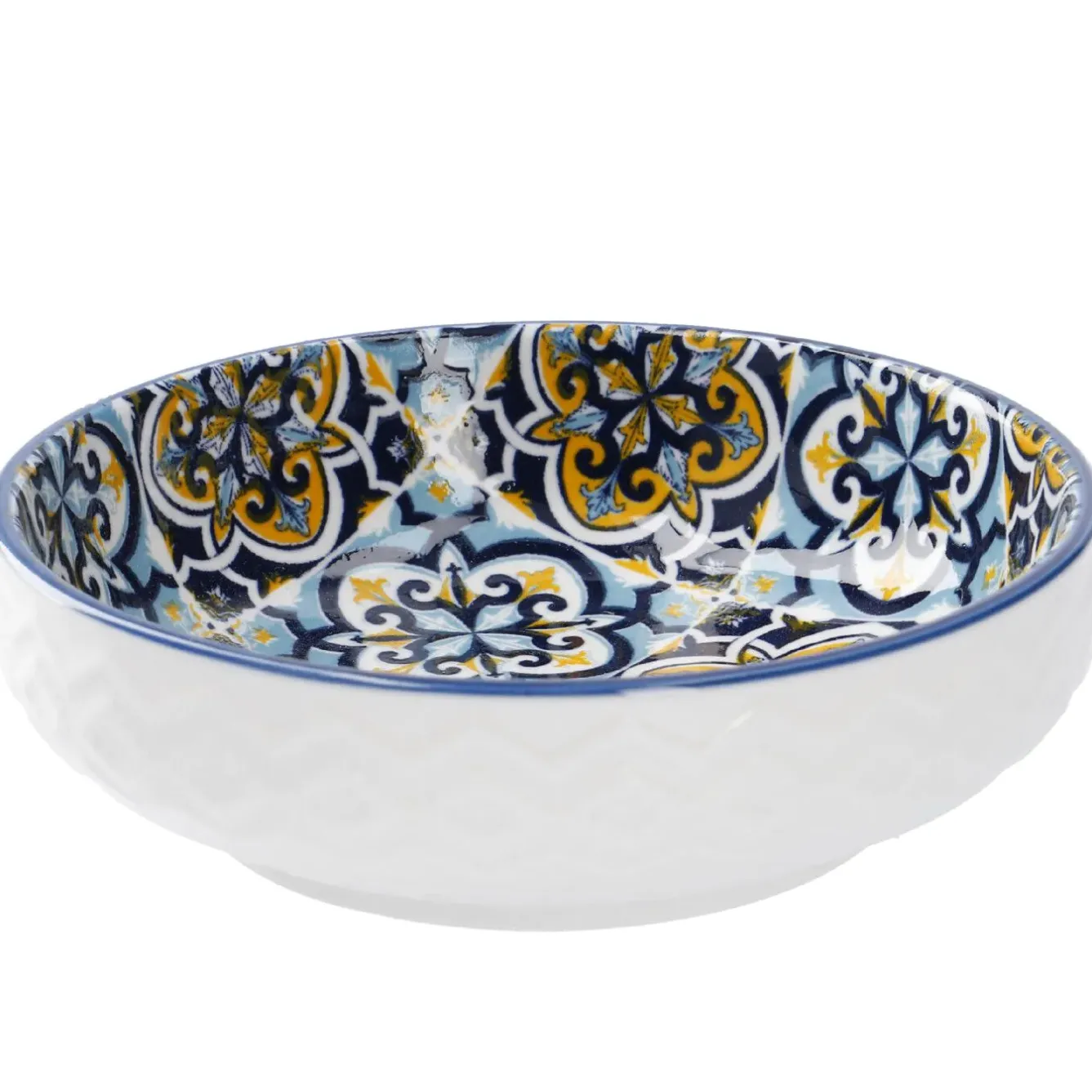 Hot NANU-NANA Schale China, Flach, Blau/gelb, 12 Cm