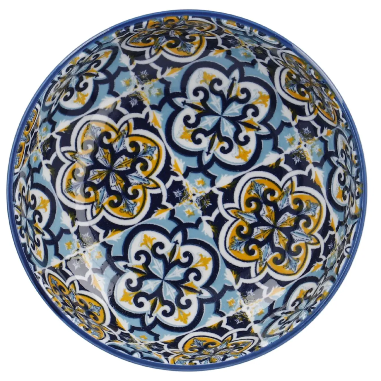 Hot NANU-NANA Schale China, Flach, Blau/gelb, 12 Cm