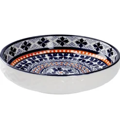 Fashion NANU-NANA Schale China, Flach, Blau/orange, 15 Cm