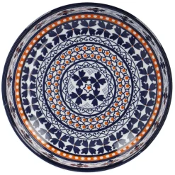 Fashion NANU-NANA Schale China, Flach, Blau/orange, 15 Cm