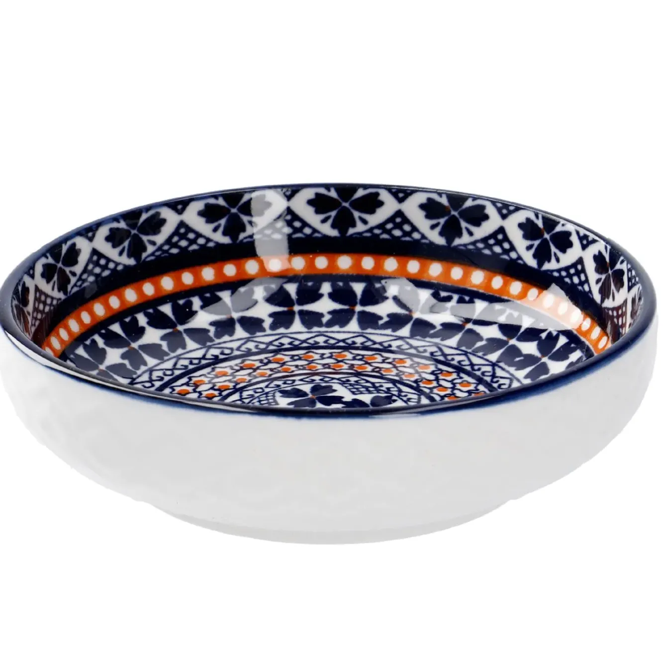 Hot NANU-NANA Schale China, Flach, Blau/orange, 9 Cm
