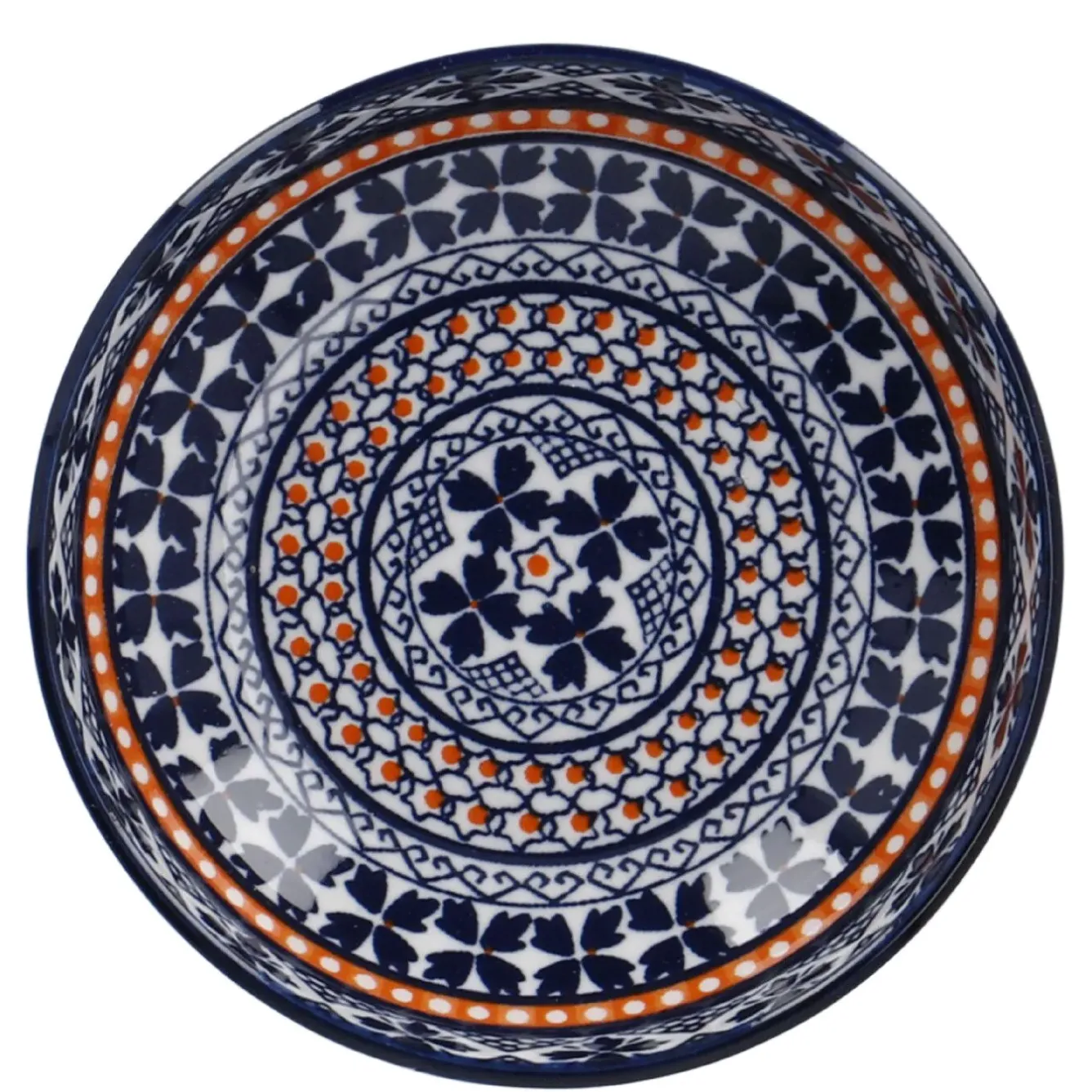 Hot NANU-NANA Schale China, Flach, Blau/orange, 9 Cm