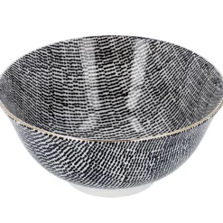 New NANU-NANA Schale China, Groß, Schwarz/weiß, Striche