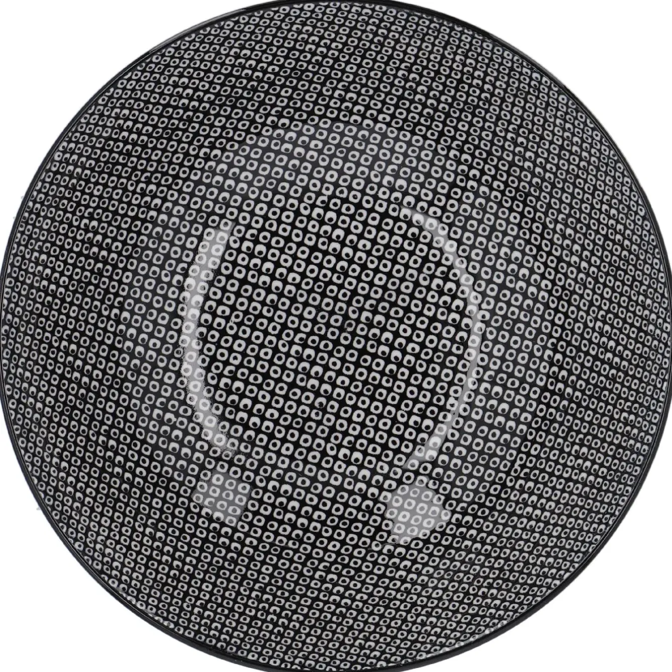 Outlet NANU-NANA Schale China Mit Rand, Perlen, Schw/wss, 17 Cm