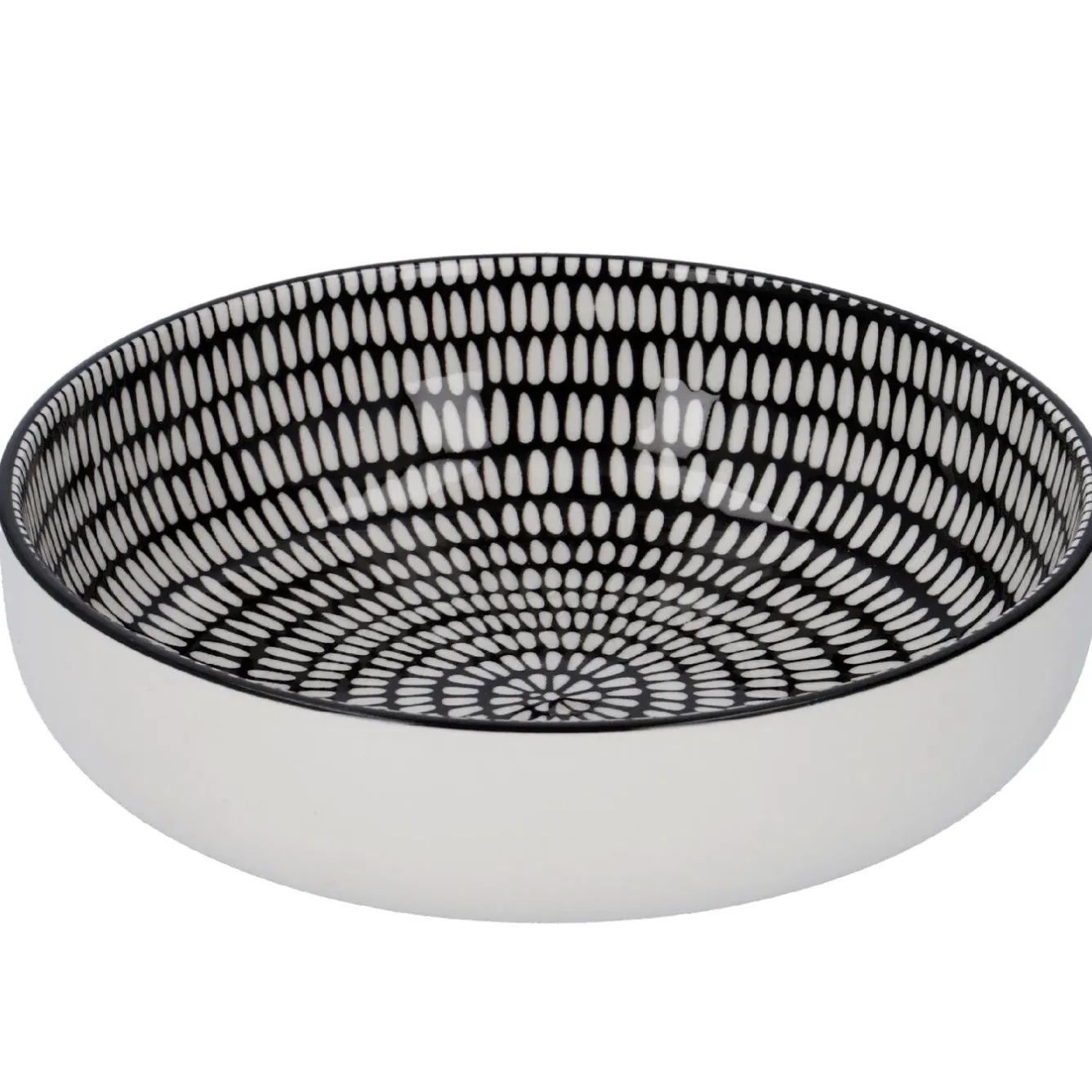 Online NANU-NANA Schale China Mit Rand, Stäbchen/Kreis, Schw/wss, 17 Cm