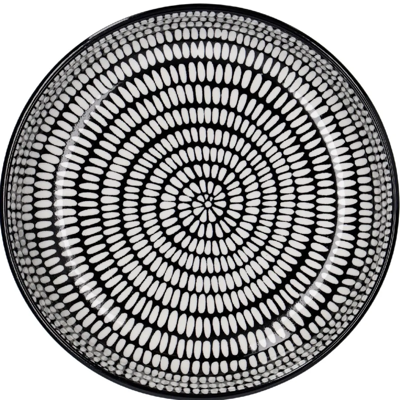 Online NANU-NANA Schale China Mit Rand, Stäbchen/Kreis, Schw/wss, 17 Cm