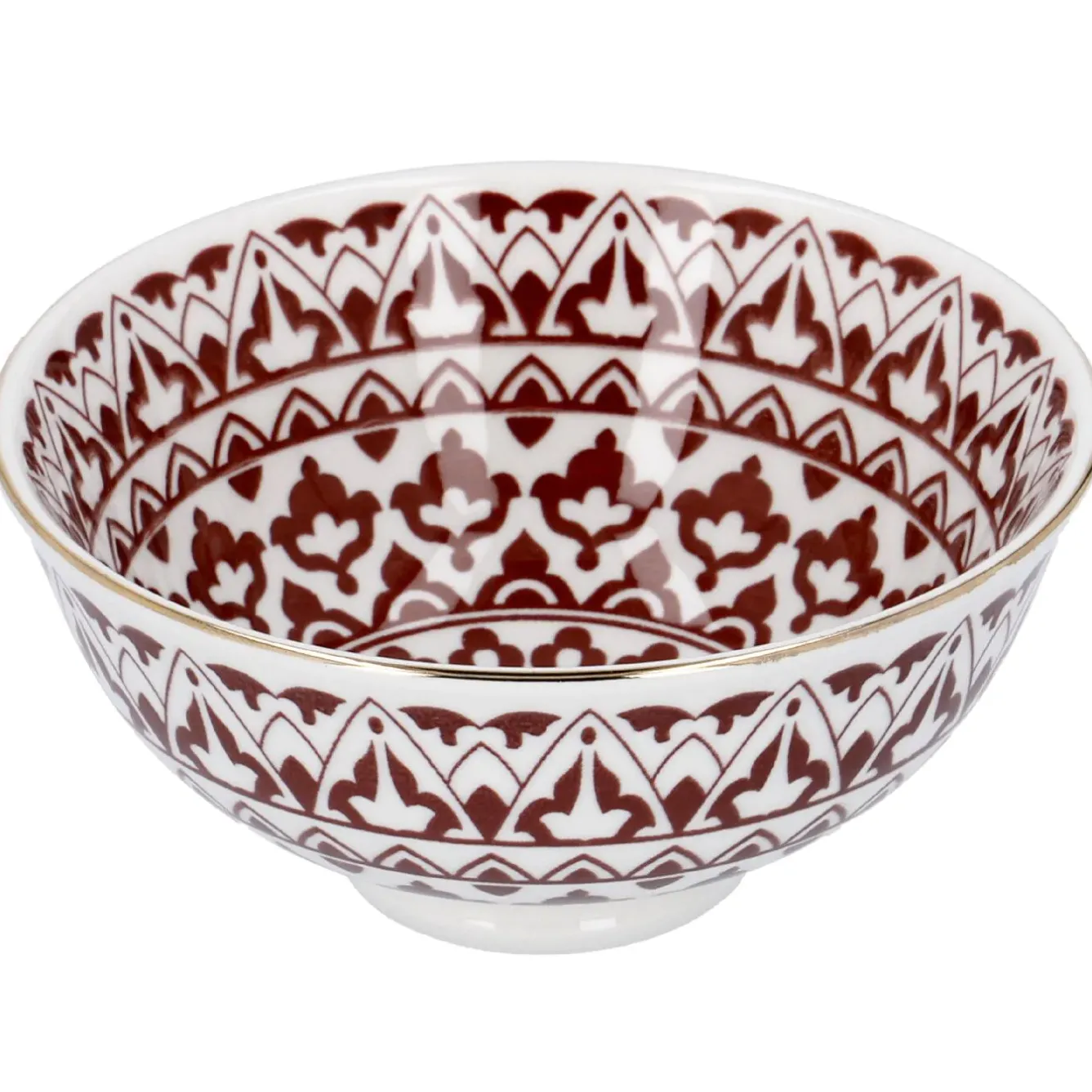 Best NANU-NANA Schale China, Tief, Bordeaux/weiß, Goldrand, Orient