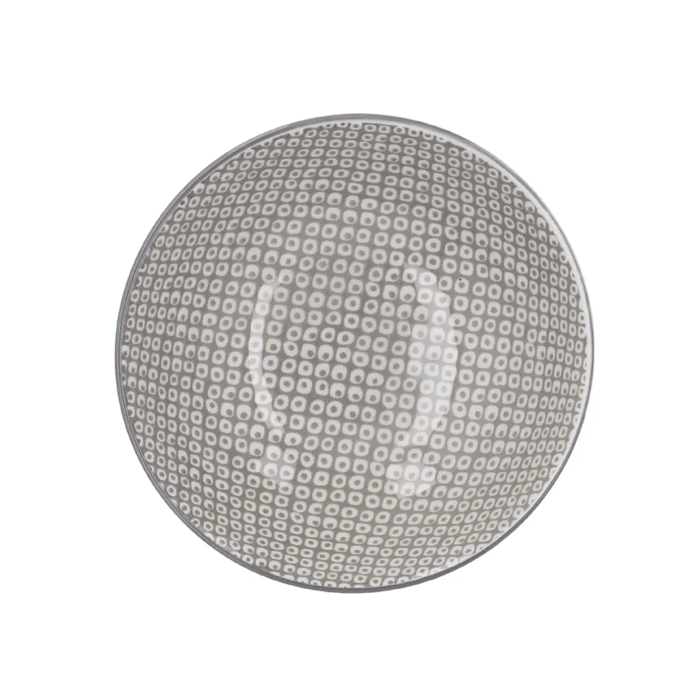 Clearance NANU-NANA Schale China, Tief, Perlen, Dunkelgrau/wss, 13 Cm