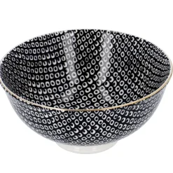 Online NANU-NANA Schale China, Tief, Schwarz/weiß, Goldrand, Perlen