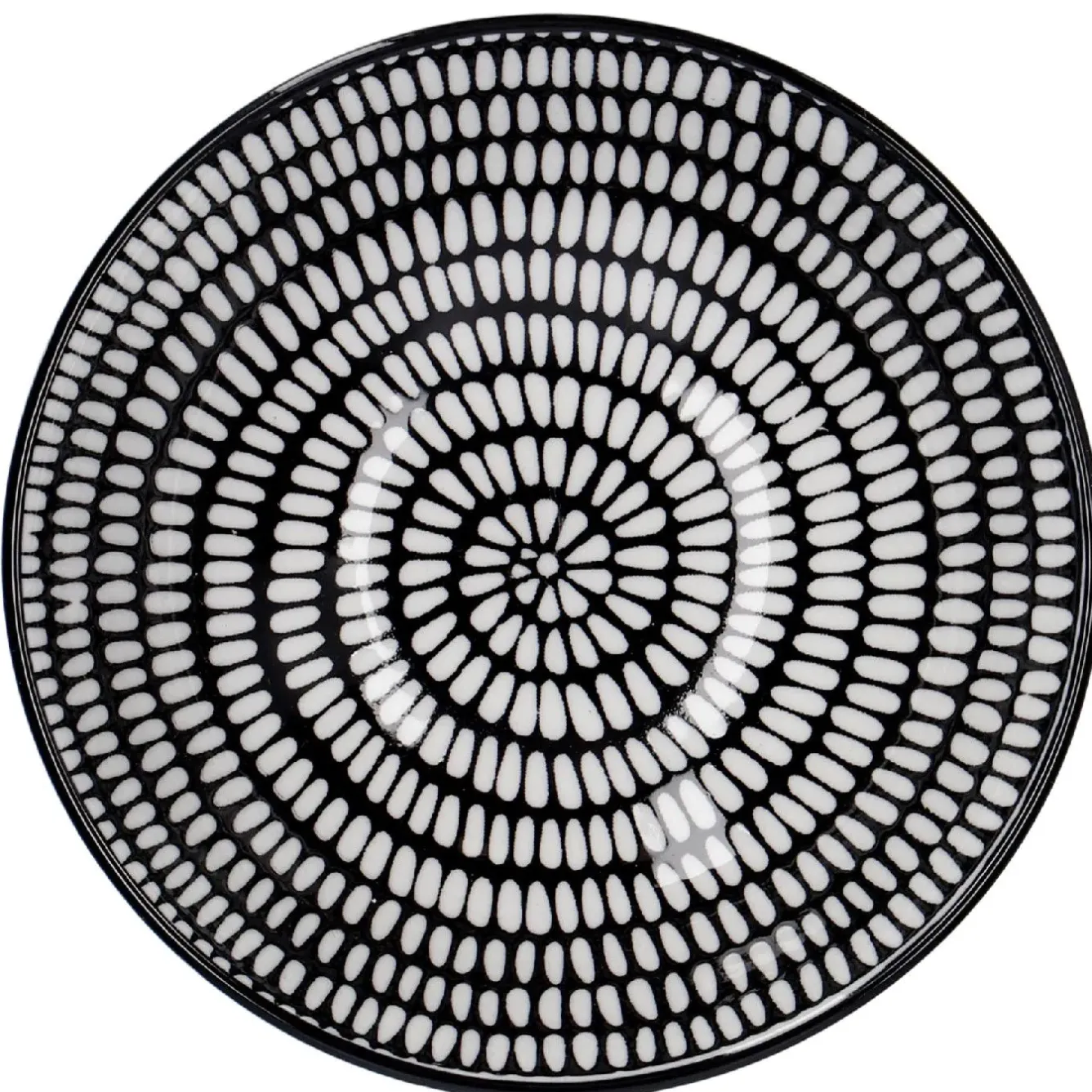 Clearance NANU-NANA Schale China, Tief, Stäbchen/Kreis, Schw/wss, 13 Cm