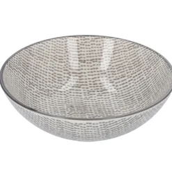 Outlet NANU-NANA Schale China, Tief, Striche, Dunkelgrau/wss, 13 Cm