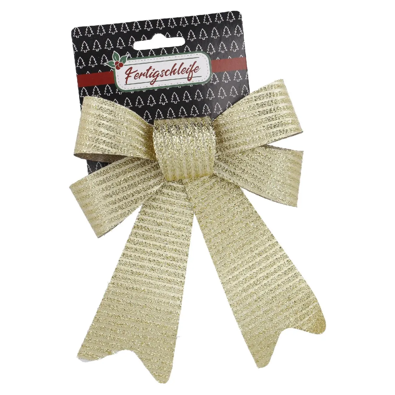 New NANU-NANA Schleife Glitter/Streifen, Gold, 20 Cm