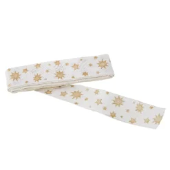 Outlet NANU-NANA Schleifenband Sterne, Creme/gold, 3 M