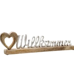 Online NANU-NANA Schriftzug Willkommen, Silbermatt, 50 Cm
