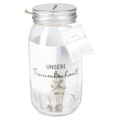 Fashion NANU-NANA Spardose Botschaft, Traumhochzeit, 8.5 X 17 Cm