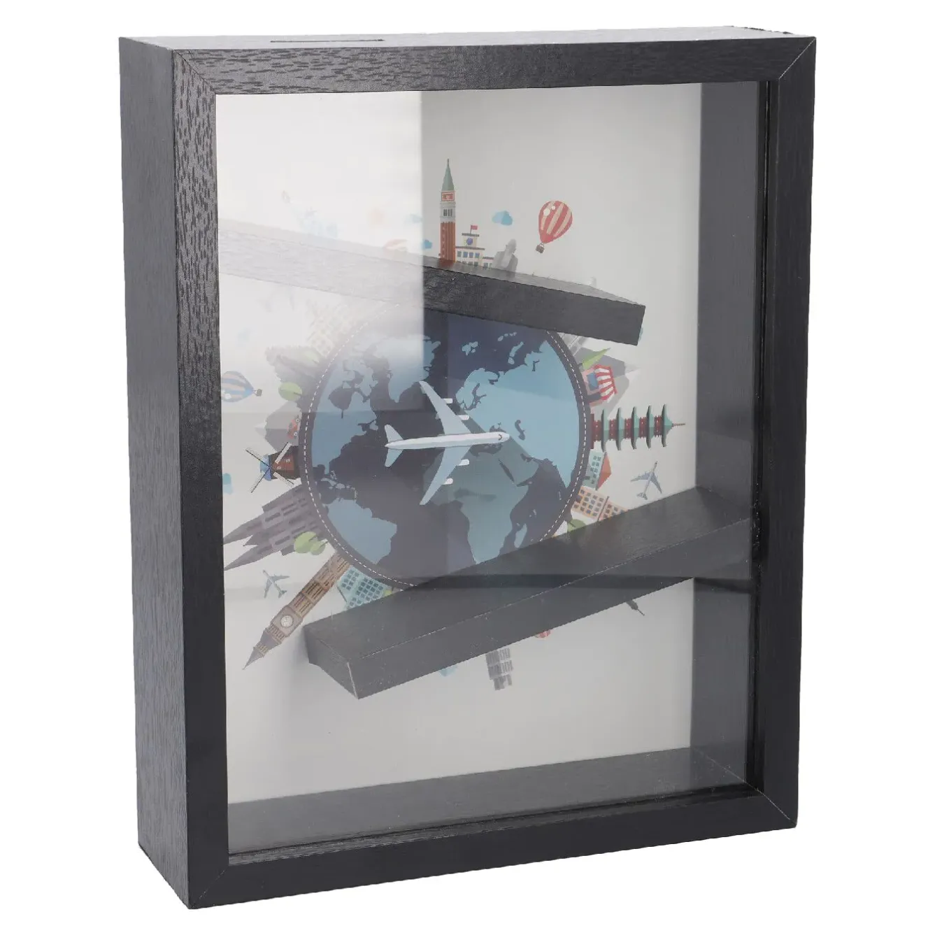 Outlet NANU-NANA Spardose Rahmen/Reise, Schwarz, 20 X 25 Cm