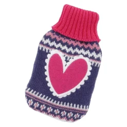 Clearance NANU-NANA Strick-Taschenwärmer Herz, Blau, 13 Cm