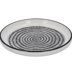 Clearance NANU-NANA Teller China, Stäbchen/Kreis, Schw/wss, 16.5 Cm