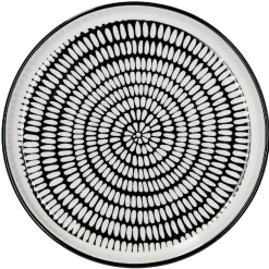 Clearance NANU-NANA Teller China, Stäbchen/Kreis, Schw/wss, 16.5 Cm