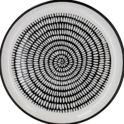 Clearance NANU-NANA Teller China, Stäbchen/Kreis, Schw/wss, 16.5 Cm