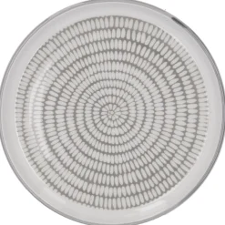 Hot NANU-NANA Teller China, Stäbchen/Kreis, Dunkelgrau/wss, 16.5 Cm