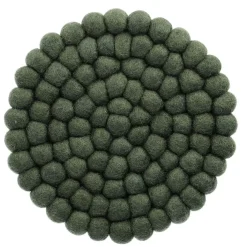 Clearance NANU-NANA Untersetzer Filzkugeln, Dunkelgrün , 20 Cm