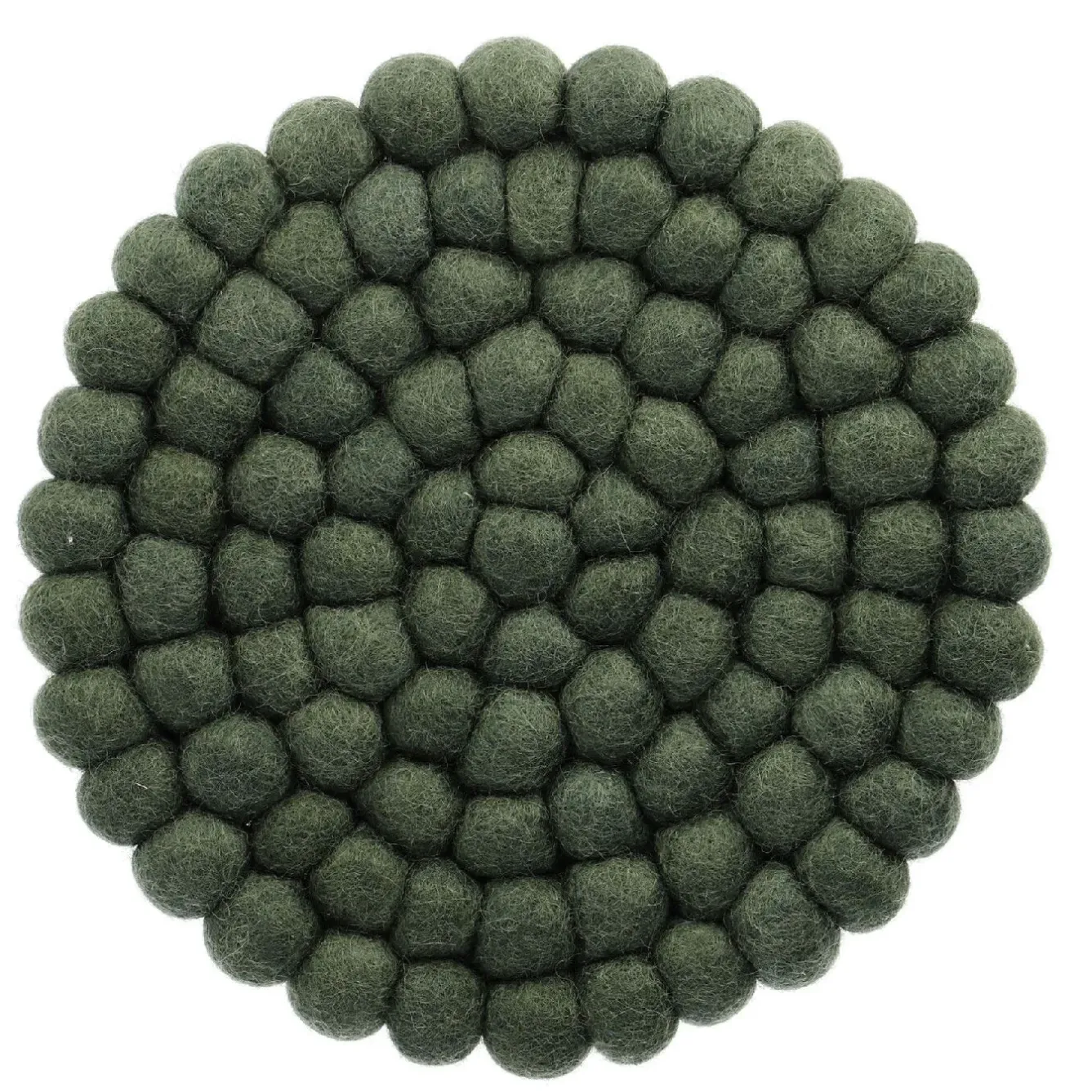 Clearance NANU-NANA Untersetzer Filzkugeln, Dunkelgrün , 20 Cm
