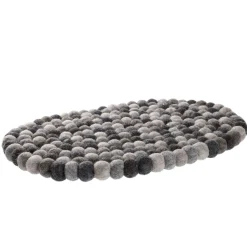 Hot NANU-NANA Untersetzer Filzkugeln, Oval/grau, 40 Cm